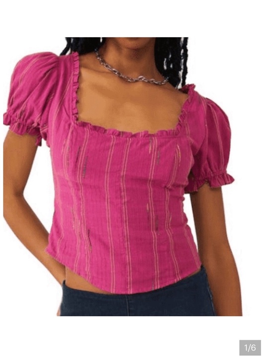 Free People Tops - FREE PEOPLE SEROTONIN PINK MEDIUM SHORT SLEEVE TOP